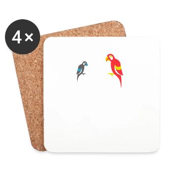 Parrot lovers - Coasters (set of 4) - white - Front