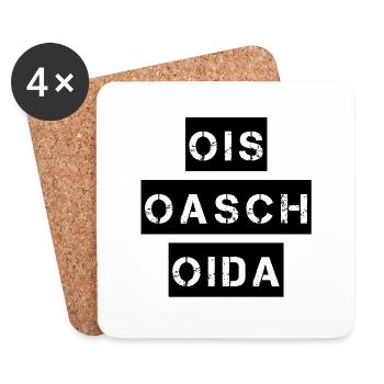 Ois Oasch, Oida. - Untersetzer (4er-Set) - Weiß - Vorne