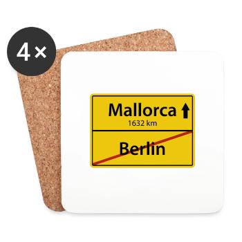 Berlin Mallorca - Untersetzer (4er-Set) - Weiß - Vorne