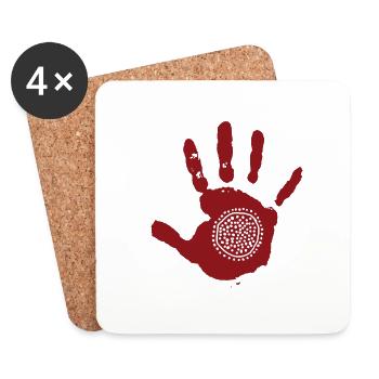 Aborigène07 - Dessous de verre (lot de 4) - blanc - Devant