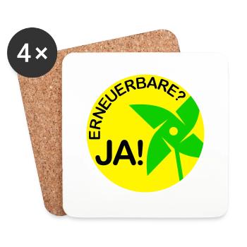 erneuerbare? ja! (rund) - Untersetzer (4er-Set) - Weiß - Vorne