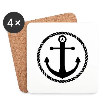 anchor_star - Untersetzer (4er-Set) - Weiß - Vorne
