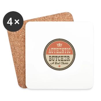 AUTHENTIC BUTCHER - FLEISCHER - Coasters (set of 4) - white - Front