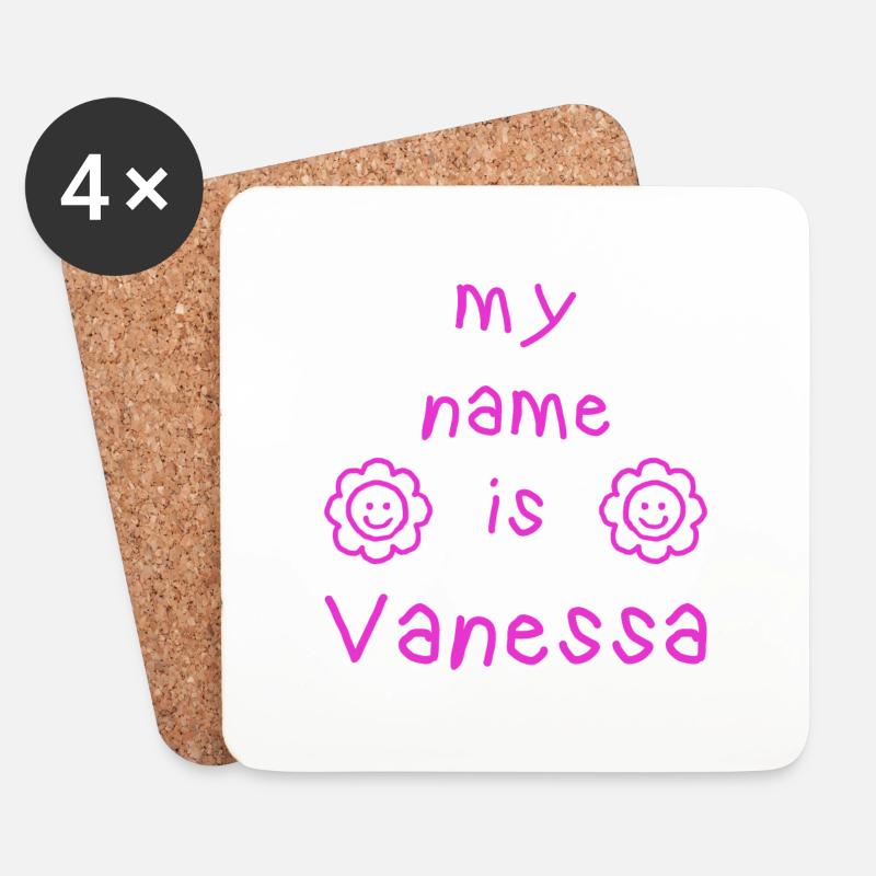 VANESSA IST MEIN NAME - Untersetzer (4er-Set) - Weiß