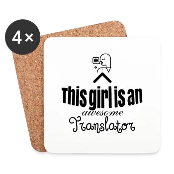 This girl is an awesome Translator - Coasters (set of 4) - white - Front