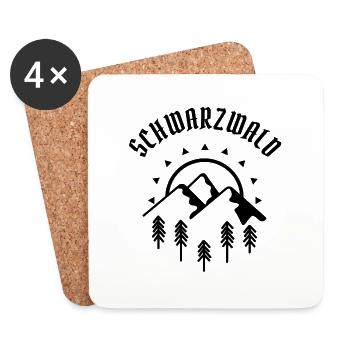 Schwarzwald Berge und Tannen - Untersetzer (4er-Set) - Weiß - Vorne