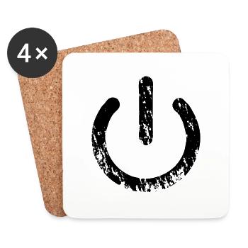 on / off button - Untersetzer (4er-Set) - Weiß - Vorne