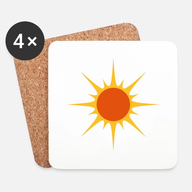 Sonne - Untersetzer (4er-Set) - Weiß