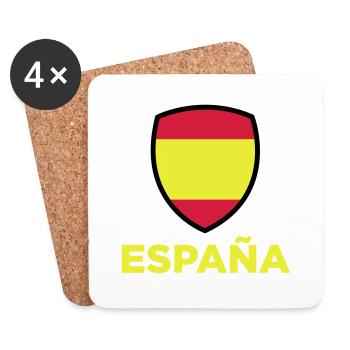 Drapeau national d'Espagne - Dessous de verre (lot de 4) - blanc - Devant