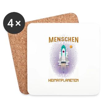 DAS MIT DEN MENSCHEN HABE ICH WIRKLICH VERSUCHT! - Untersetzer (4er-Set) - Weiß - Vorne