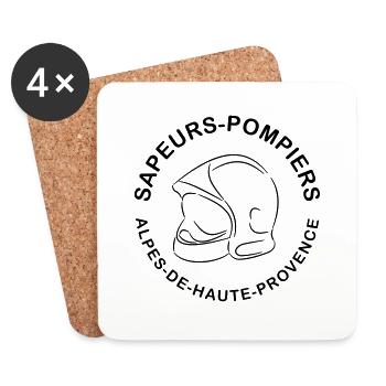 sapeurs-pompiers alpes-de-haute-provence - Dessous de verre (lot de 4) - blanc - Devant