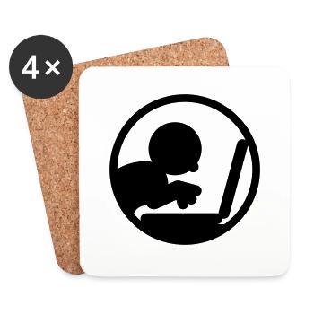 Computerfreak (Icon) - Untersetzer (4er-Set) - Weiß - Vorne