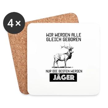 Nur die besten werden Jäger Jagd Geschenk - Untersetzer (4er-Set) - Weiß - Vorne