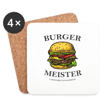 Burgermeister Grill-T-Shirt - Untersetzer (4er-Set) - Weiß - Vorne
