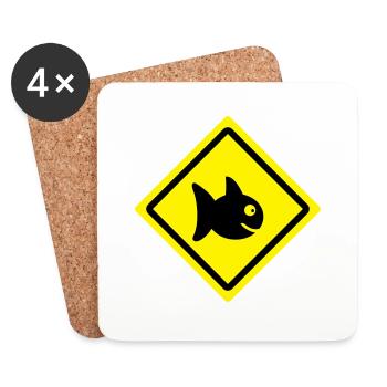 fish roadsign - Untersetzer (4er-Set) - Weiß - Vorne