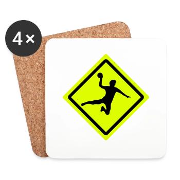 handball roadsign - Coasters (set of 4) - white - Front