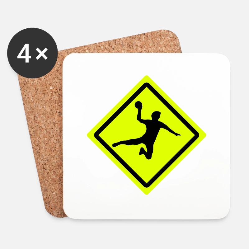 handball roadsign - Untersetzer (4er-Set) - Weiß