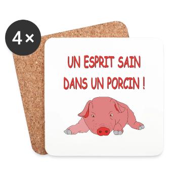 Porcitive Attitude - Dessous de verre (lot de 4) - blanc - Devant