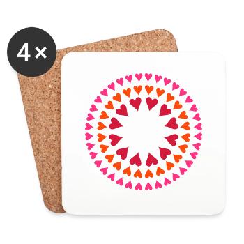 Heart - Mandala - Coasters (set of 4) - white - Front