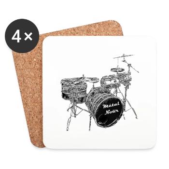 batterie - Dessous de verre (lot de 4) - blanc - Devant