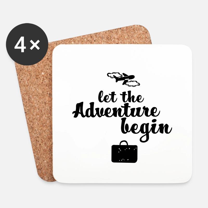 Let the Adventure begin - Untersetzer (4er-Set) - Weiß