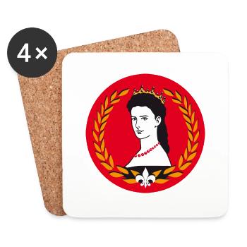 Sissi Kaiserin Elisabeth für Buttons - Untersetzer (4er-Set) - Weiß - Vorne