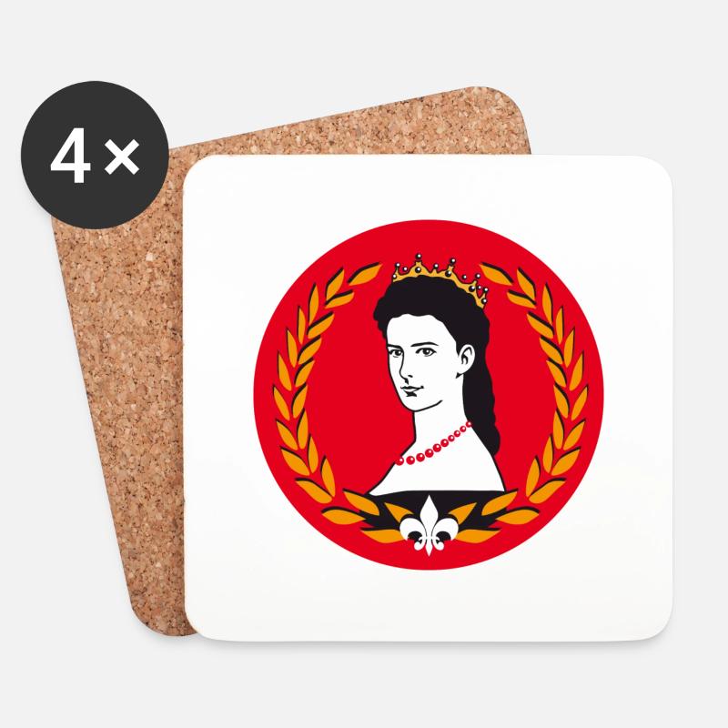 Sissi Kaiserin Elisabeth für Buttons - Untersetzer (4er-Set) - Weiß