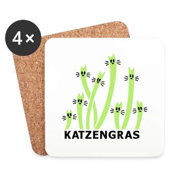 Herbe à chat 2 - Dessous de verre (lot de 4) - blanc - Devant