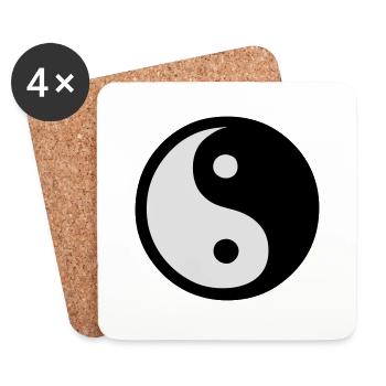yin yang Wellness far east feng shui china - Coasters (set of 4) - white - Front