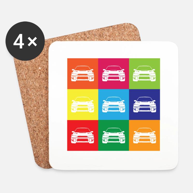 Multi Farbe Impreza - Untersetzer (4er-Set) - Weiß