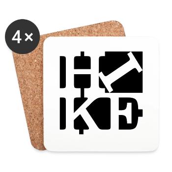 extérieur randonnée Hommage à Robert Indiana Noir - Dessous de verre (lot de 4) - blanc - Devant