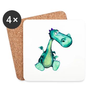 Dragon Ermel by Sabina Elisabeth - Untersetzer (4er-Set) - Weiß - Vorne
