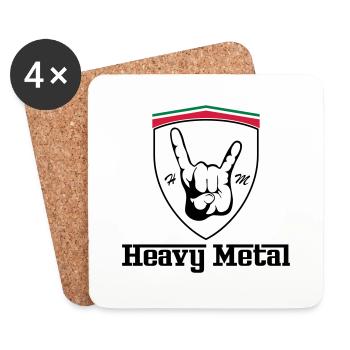 HEAVY METAL!!! Italian Ferrary Style - Untersetzer (4er-Set) - Weiß - Vorne