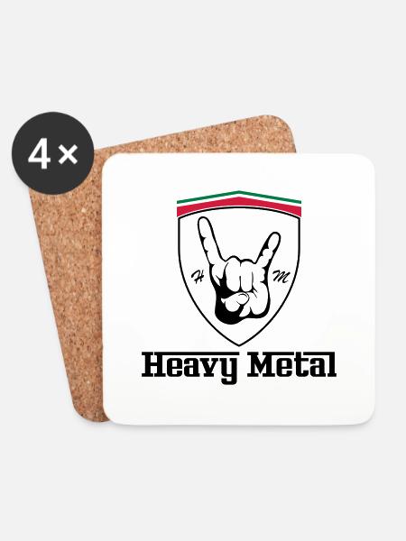 HEAVY METAL!!! Italian Ferrary Style - Coasters (set of 4) - white