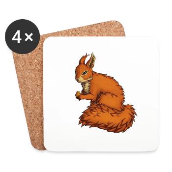 Eichhörnchen - Untersetzer (4er-Set) - Weiß - Vorne