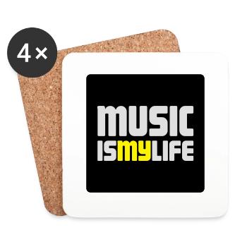 music i smy life - Untersetzer (4er-Set) - Weiß - Vorne