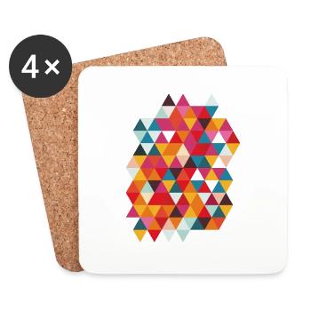 Hipster Triangles Geometric, Dreiecke Geometrie - Untersetzer (4er-Set) - Weiß - Vorne