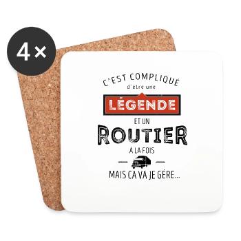 Légende et Routier - Dessous de verre (lot de 4) - blanc - Devant