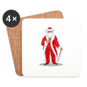 Big Pimpin' Santa - Coasters (set of 4) - white - Front