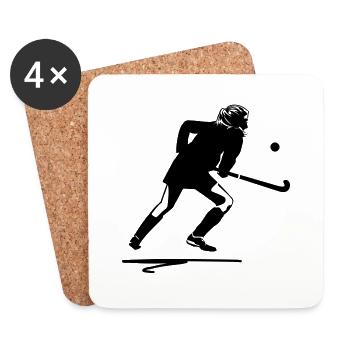 Field Hockey Player - Coasters (set of 4) - white - Front