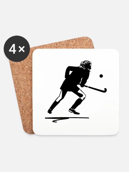 Field Hockey Player - Coasters (set of 4) - white