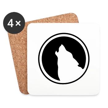 Wolf Logo - Untersetzer (4er-Set) - Weiß - Vorne