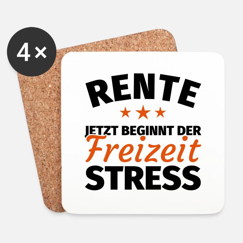 Geschenk Rente Ruhestand - Untersetzer (4er-Set) - Weiß