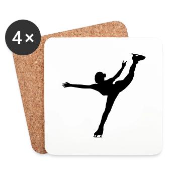 Ice Skating female eu - Coasters (set of 4) - white - Front