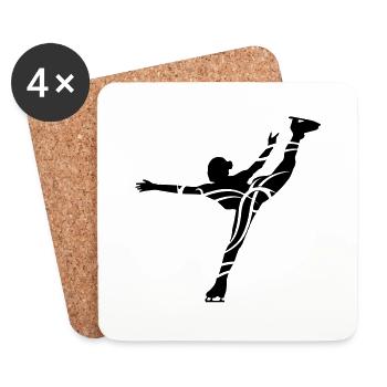 Ice Skating female eu - Coasters (set of 4) - white - Front
