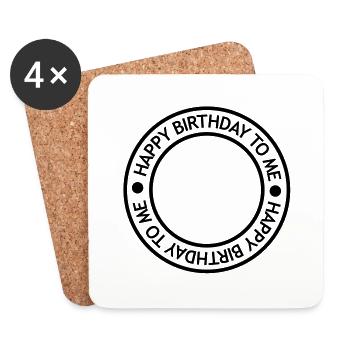 birthday_leer_f1 - Coasters (set of 4) - white - Front