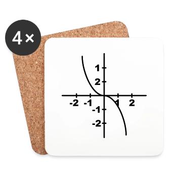 Math symbol - Kurvendiskussion - Coasters (set of 4) - white - Front