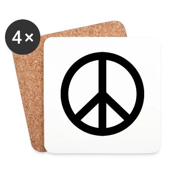 weltfrieden auf erden world peace on earth love145 - Untersetzer (4er-Set) - Weiß - Vorne