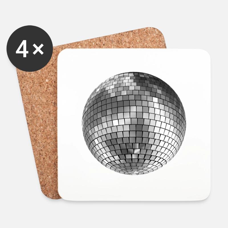 Discokugel mirrorball - Untersetzer (4er-Set) - Weiß