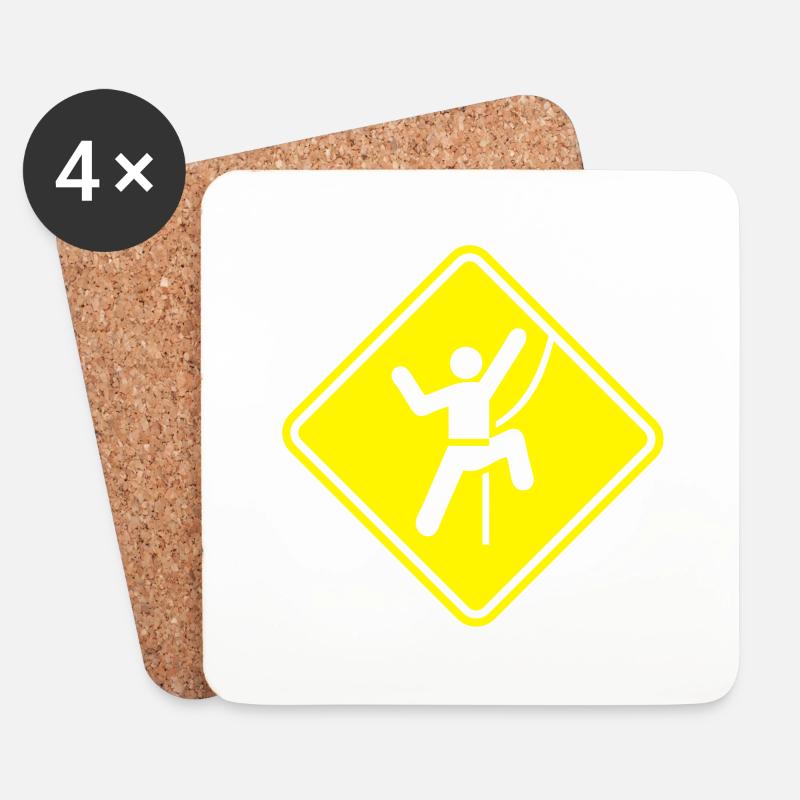 Rock Climbing Roadsign - Untersetzer (4er-Set) - Weiß